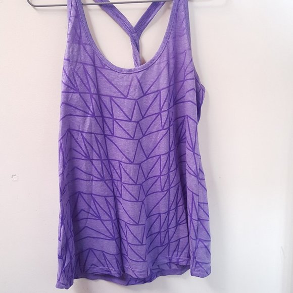 2/$20 Racerback Purple Sheer Top Burnout Pattern - Picture 1 of 13